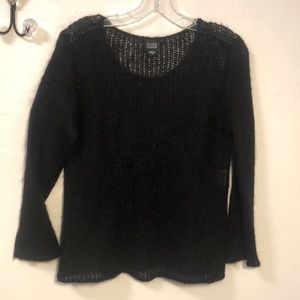 Eileen Fisher Sheer  Black Mohair Blend Sweater, sz XS